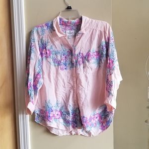 American Eagle Floral Button Up Blouse
